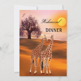 Inbjudan till Giraffe Safari Zoo Rehearsal Dinner