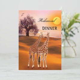 Inbjudan till Giraffe Safari Zoo Rehearsal Dinner