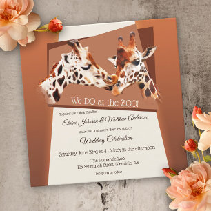 Inbjudan till Giraffe Safari Zoo Wedding