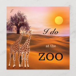 Inbjudan till Giraffe Safari Zoo Wedding