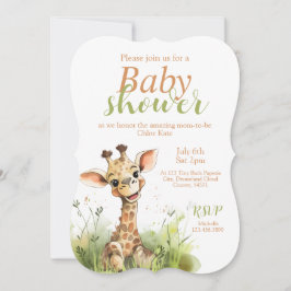 Inbjudan till Giraffe-Theter Baby Shower