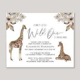 Inbjudan till Giraffes Boho Watercolor Baby Shower