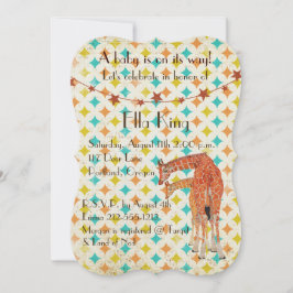 Inbjudan till Giraffes Retro Baby