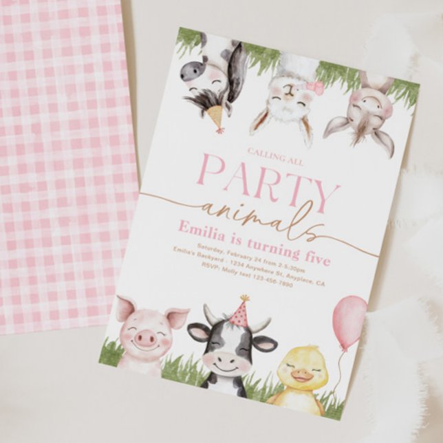 Inbjudan till Girly Farm Birthday (Skapare uppladdad)