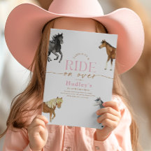 Inbjudan till Girly Rosa Pony Birthday