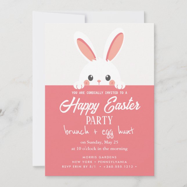Inbjudan till glad påsk Brunch och Egg Hunt (Framsida)