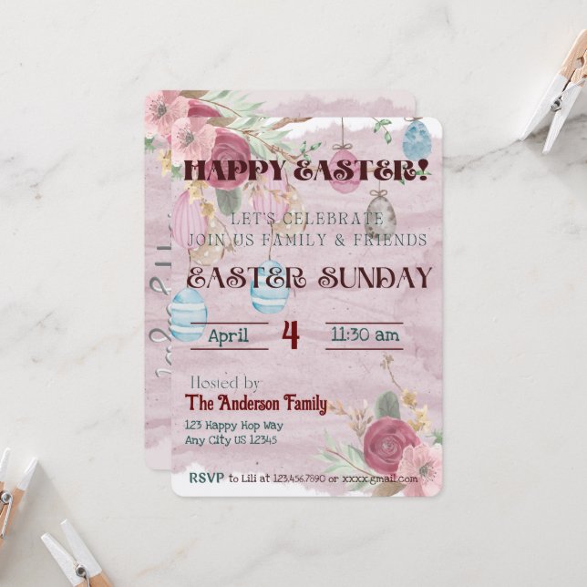 Inbjudan till glad påsk Firande (Fram/Back In Situ)