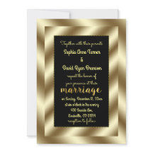 Inbjudan till Glam Gold Foil och Black Wedding