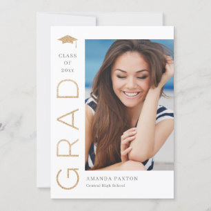 Inbjudan till glatt Grad Editable Färg Studenten
