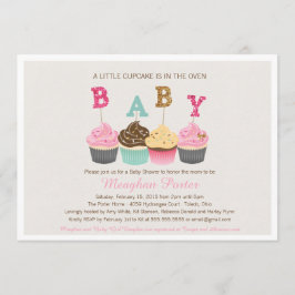 Inbjudan till glitter Baby Shower - Muffinsar, Gli