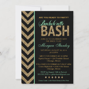 Inbjudan till Glitter Bachelorette Bash Party-inbj