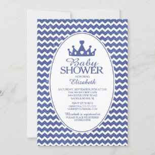 Inbjudan till Glitter Crwon Prince Boys Baby Showe