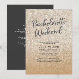 Inbjudan till Glitter Guld Bachelorette Helg