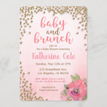 Inbjudan till Glitter i Baby och Brunch Baby Showe