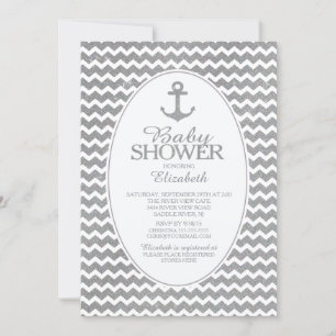 Inbjudan till glitter Nautical Anchor Baby Shower