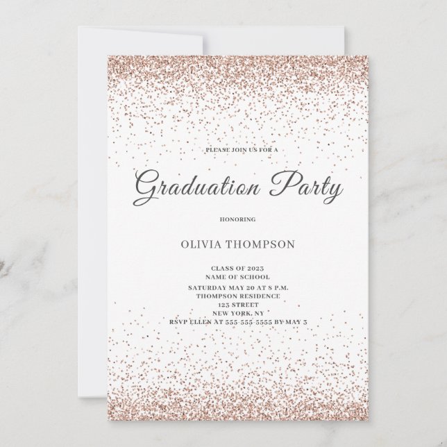 Inbjudan till Glitter-partiet studenten Ro Guld (Framsida)