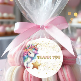 Inbjudan till Glitter-regnbåge för enmajsfödelseda Runt Klistermärke