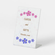 Inbjudan till Glitter rosa och blåa blommor