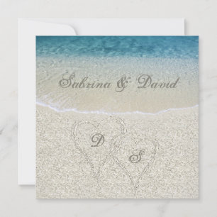 Inbjudan till Glitter Sandy Beach-bröllopet