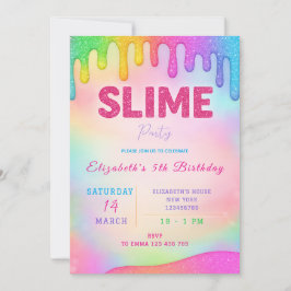 Inbjudan till glitter Slime Birthday