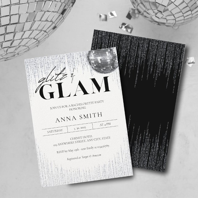 Inbjudan till Glitz & Glam Disco Bachelorette-part (Skapare uppladdad)