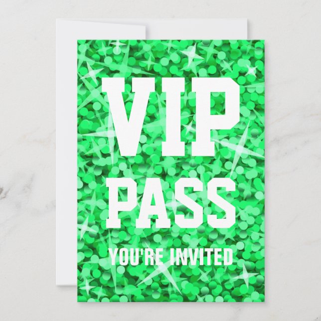 Inbjudan till Glitz-Grönten VIP PASS (Framsida)