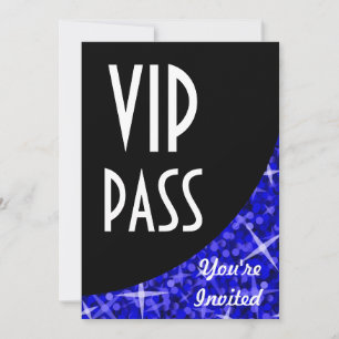 Inbjudan till Glitz Mörk blått svart kurva "VIP-pa