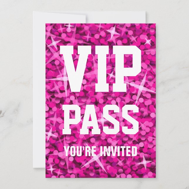 Inbjudan till Glitz-Rosan VIP PASS (Framsida)