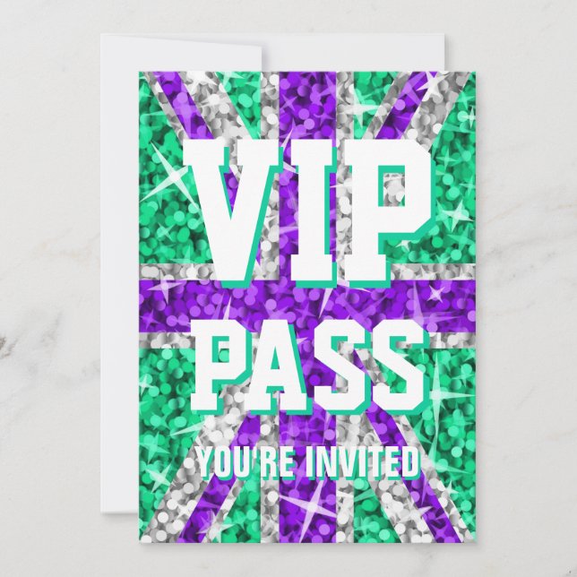 Inbjudan till Glitz UK Lila VIP PASS (Framsida)