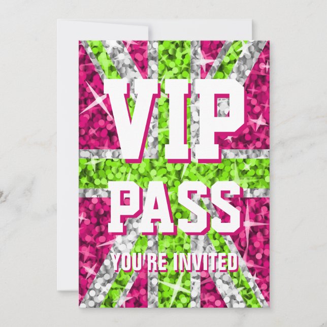 Inbjudan till Glitz UK Lime VIP PASS (Framsida)