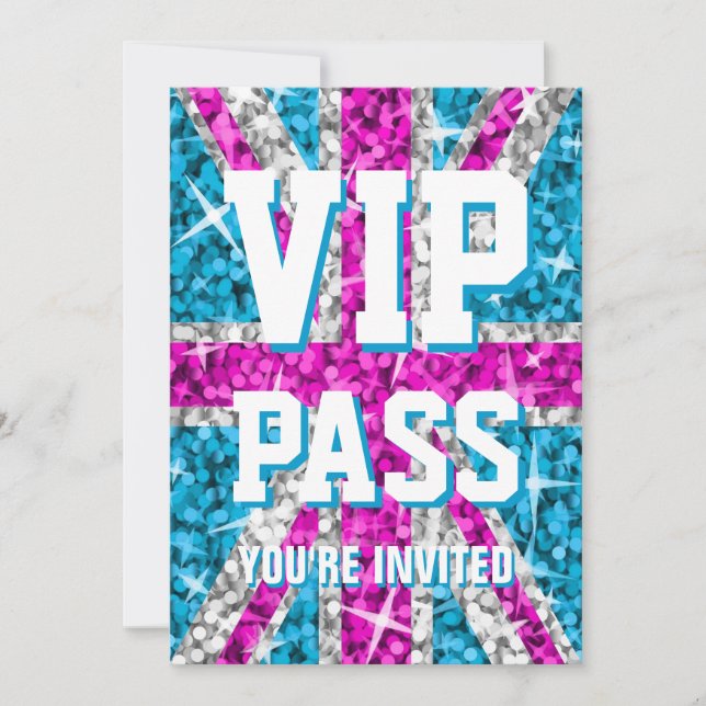 Inbjudan till Glitz UK Rosa VIP PASS (Framsida)