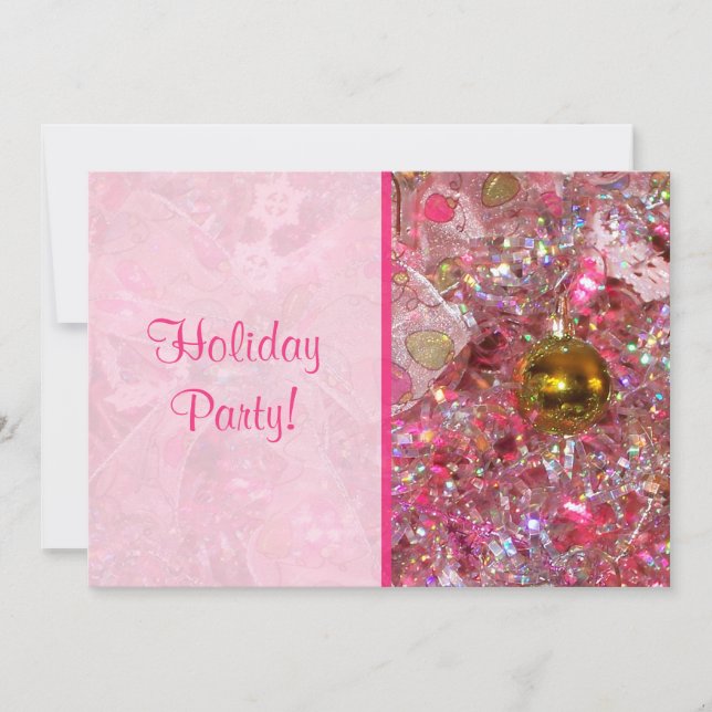 Inbjudan till Glitzy Silver och Rosa Julfest (Framsida)