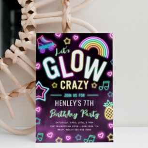 Inbjudan till Glow Party   Neon Party-inbjudan