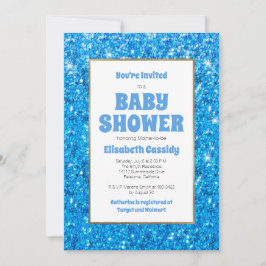 Inbjudan till gnistra Blue Glitter Baby Shower