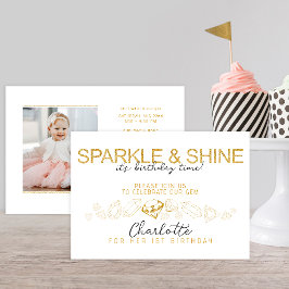 Inbjudan till gnistra och Shine Gem Birthday