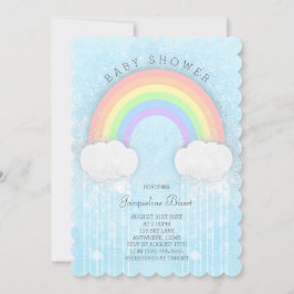 Inbjudan till gnistra Pastel Rainbow Baby Shower