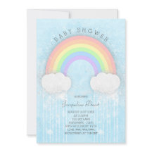 Inbjudan till gnistra Pastel Rainbow Baby Shower