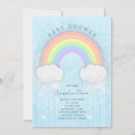 Inbjudan till gnistra Pastel Rainbow Baby Shower