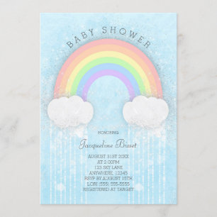 Inbjudan till gnistra Pastel Rainbow Baby Shower