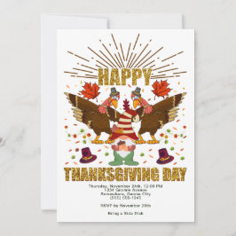 Inbjudan till Gnome Dabbing Turkey Thanksgiving Da