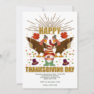 Inbjudan till Gnome Dabbing Turkey Thanksgiving Da