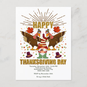 Inbjudan till Gnome Dabbing Turkey Thanksgiving Da