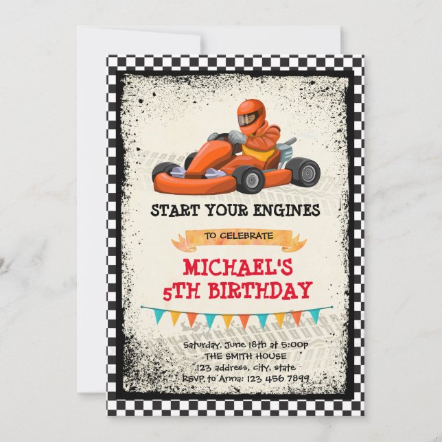 Inbjudan till go kart-fest (Framsida)