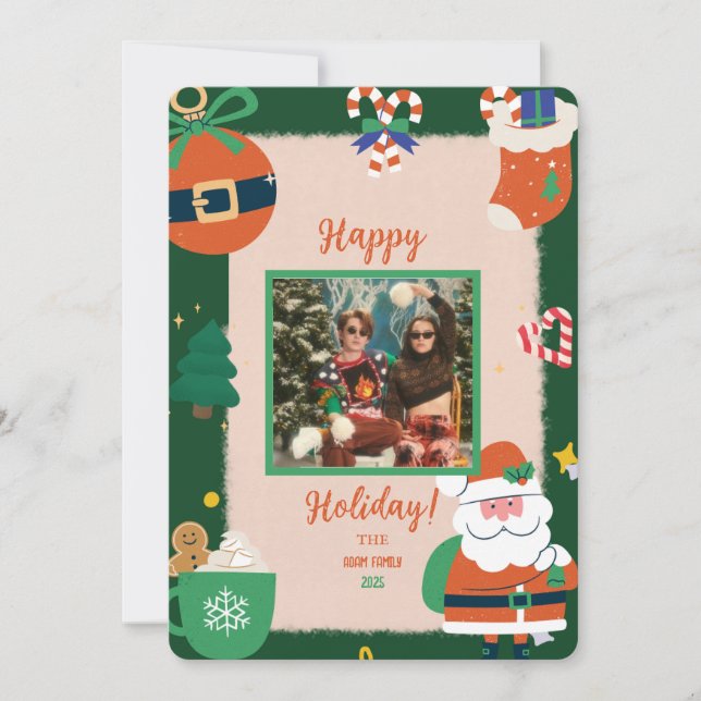 Inbjudan till God jul Photo Helgdag Card (Framsida)