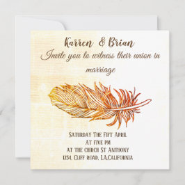 Inbjudan till Golden Feather Wedding
