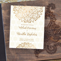 Inbjudan till Golden mandala Budget Mehndi