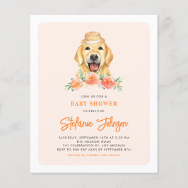 Inbjudan till Golden Retriever Peach Baby Shower