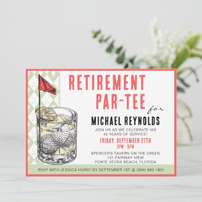 Inbjudan till golfcocktailfest (Stående Fram)