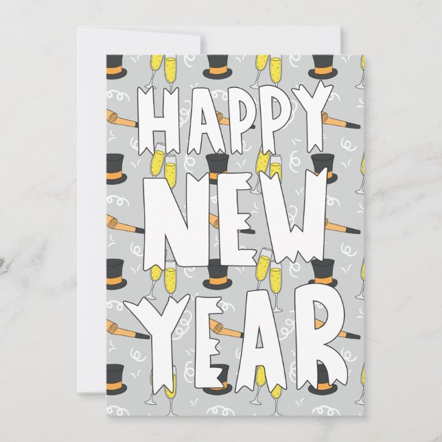 Inbjudan till Gott nytt år Sketchy (Framsida)