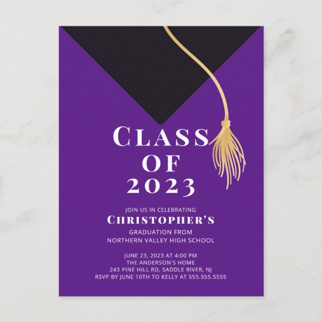 Inbjudan till Grad Cap-Studentfest (Framsida)
